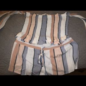 2 piece outfit. Top with matching shorts.